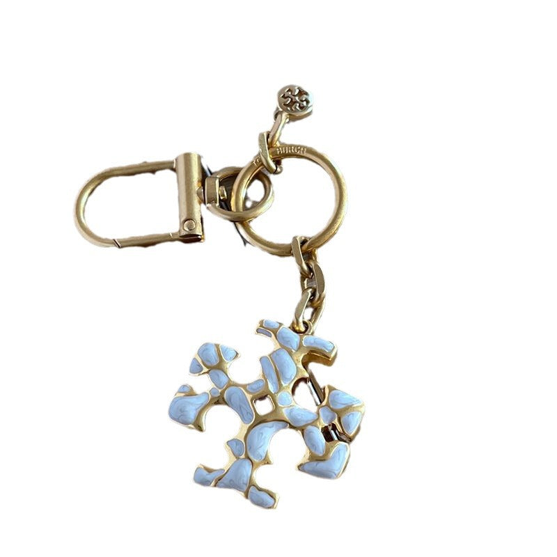 Wholesale enamel glaze hand painted English letters metal keychain